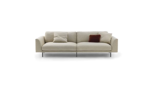 The Bel-Air Sofa Sophisticated Claesson Koivisto Rune in Greige appears to be floating on its elegant legs - Front View