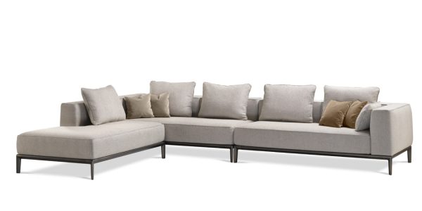 The elegant Milo Sofa By Ghidini 1961 - Side Angle View