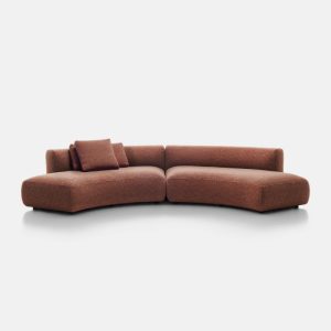 The elegant Cosy Curve Sofa by Francesco Rota for MDF Italia in Dusty Rose Pink - Front View