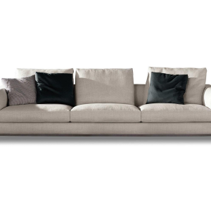 The Andersen sofa by Rodolfo Dordoni for Minotti is the epitome of simplicity and elegance. Shown here in light greige fabric - Front View
