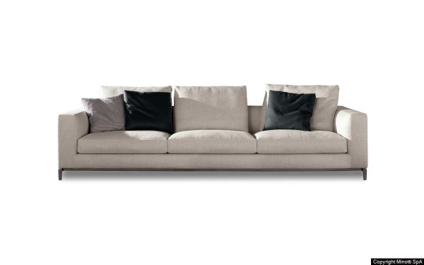 The Andersen sofa by Rodolfo Dordoni for Minotti is the epitome of simplicity and elegance. Shown here in light greige fabric - Front View