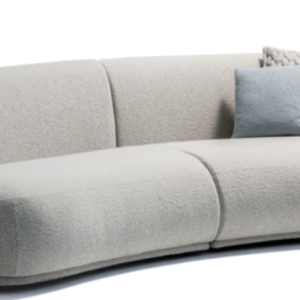 The cocoon-like curved Pacific Sofa by Patricia Urquiola for Moroso - Front View