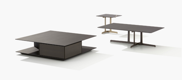 The Westside Coffee Table, designed by Jean-Marie Massaud for Poliform, is a masterful blend of materials and shapes. Its refined design features exquisite attention to detail and the option of adding drawers for added functionality. Shown here with drawers and higher lifted options.