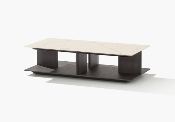 The Westside Coffee Table, designed by Jean-Marie Massaud for Poliform, is a masterful blend of materials and shapes. Its refined design features exquisite attention to detail will be a great compliment to any lounge suite. Shown here in marble and timber finishes.