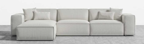 The monolithic and minimalist Rove Porto Sofa - Front View