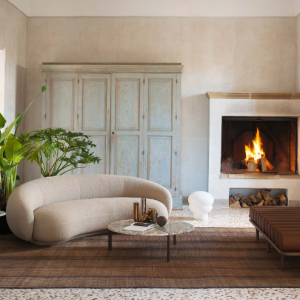 Julep Sofa by Jonas Wagell for Tacchini in contemporary rustic interior.